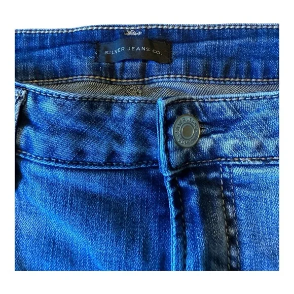 Silver Jeans Co Shorts Womens Sz 20 Avery Bermuda Blue Denim Mid Rise - Picture 7 of 14
